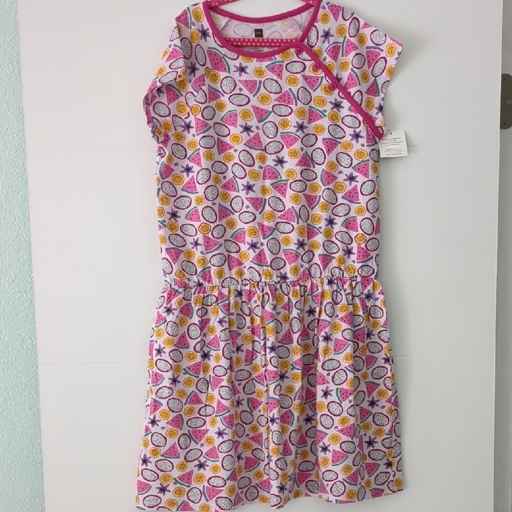 Tea Collection Watermelon Colorful Kids Dress with Fruit Print Girls Size 12 - Picture 1 of 4